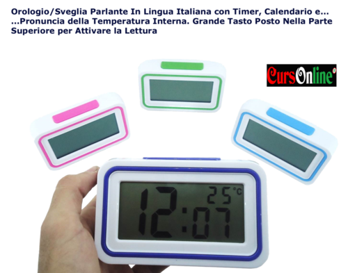 Alarm/Clock with Italian Voice and Thermometer