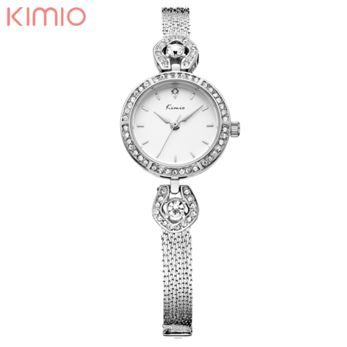 New Women Watches Silver Luxury Rhinestone Kimio KW6118