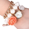 Ailisha Bracelet/Watch Pearls & Pendants Pink/Gold