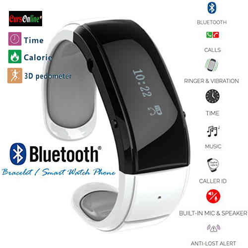 Watch Bluetooth Esclusivo Mod. Sport&Fitness Slim Bianco
