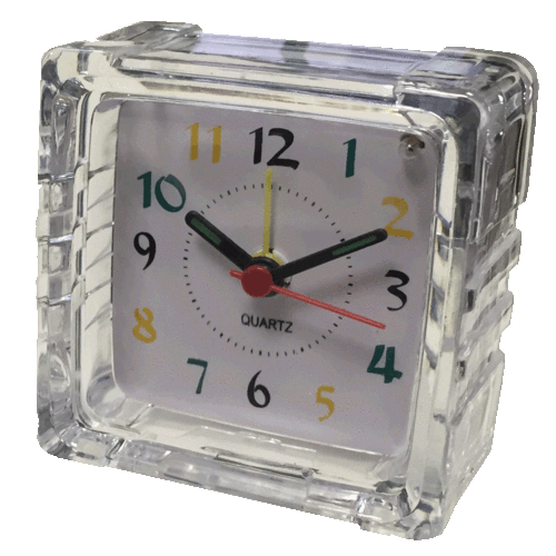 Transparent plastic Travel Alarm Clock