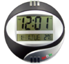 Digital LCD wall or desk clock with temperature and date BLACK