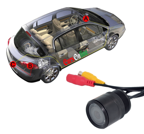 Car Rear View With Auto Infrared Camera Complete Kit